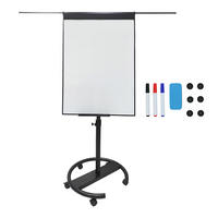 FLIPCHART Whiteboard - Schwarz, Metall (70/200/65cm) - Relaxdays