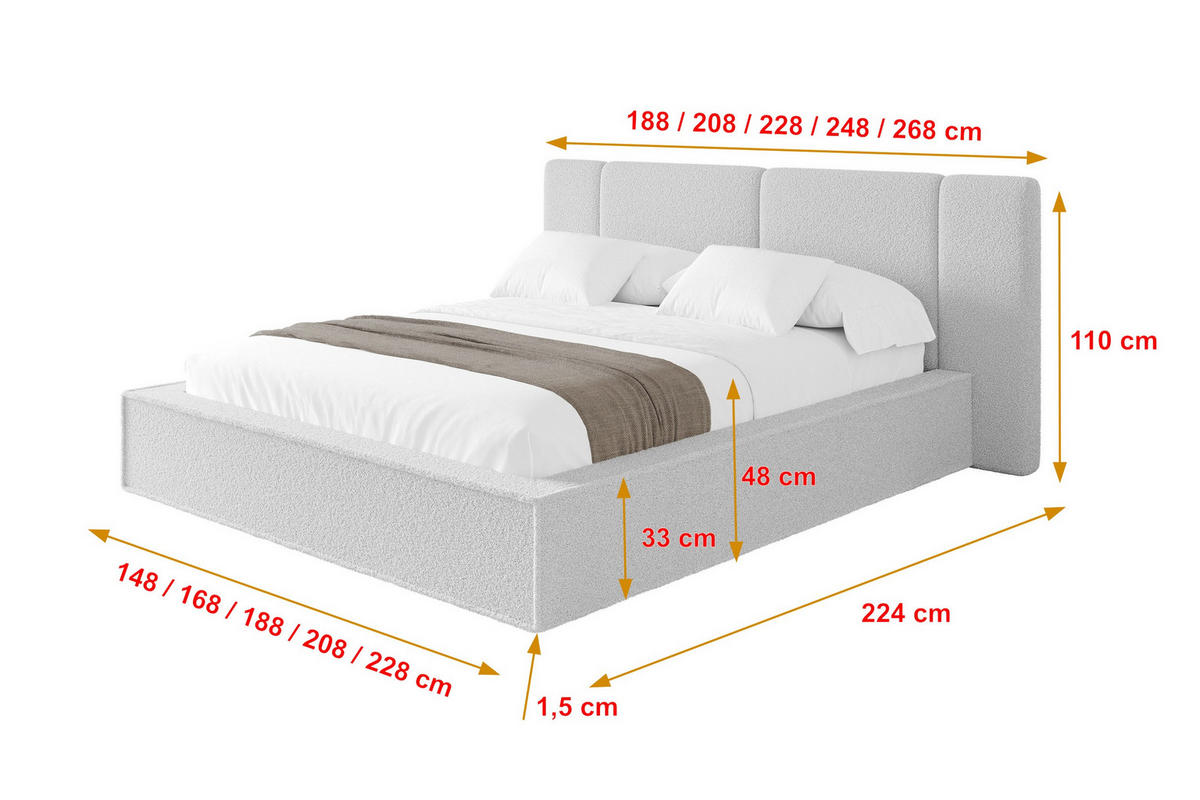 POLSTERBETT mit Bettkasten und Lattenrost, Bett mit Matratze H3/H4 - RIVO 120x200 Hellgrau - Taupe, Holzwerkstoff/Textil (120/200cm) - ALTDECOR