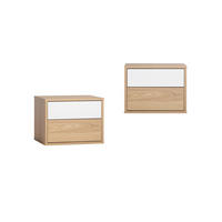 SCHWEBENDER NACHTTISCH Kanye Zweifarbig 40 cm x 30 cm 2er-Set - Multicolor, Holzwerkstoff (40/30/30cm) - Klast Home