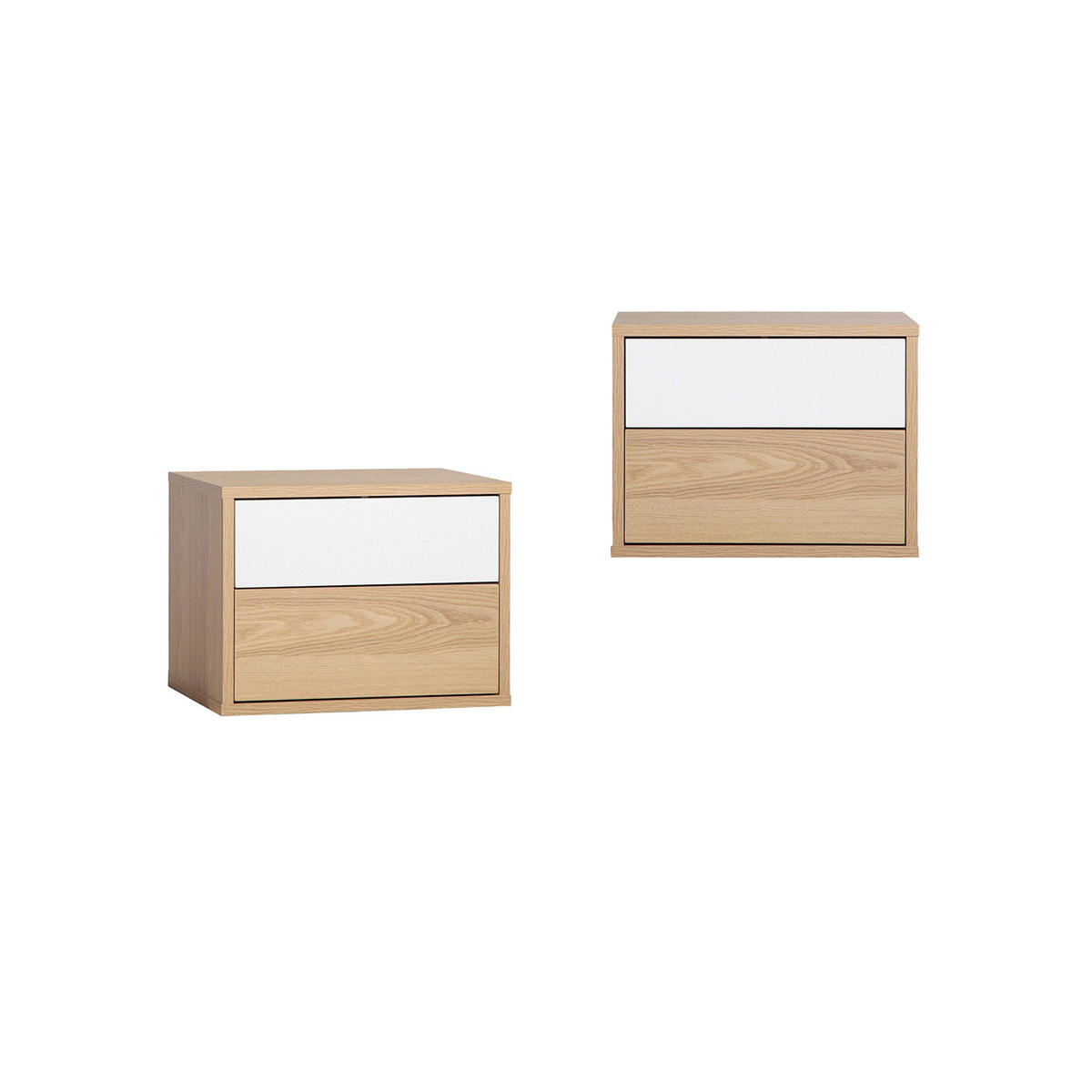 SCHWEBENDER NACHTTISCH Kanye Zweifarbig 40 cm x 30 cm 2er-Set - Multicolor, Holzwerkstoff (40/30/30cm) - Klast Home