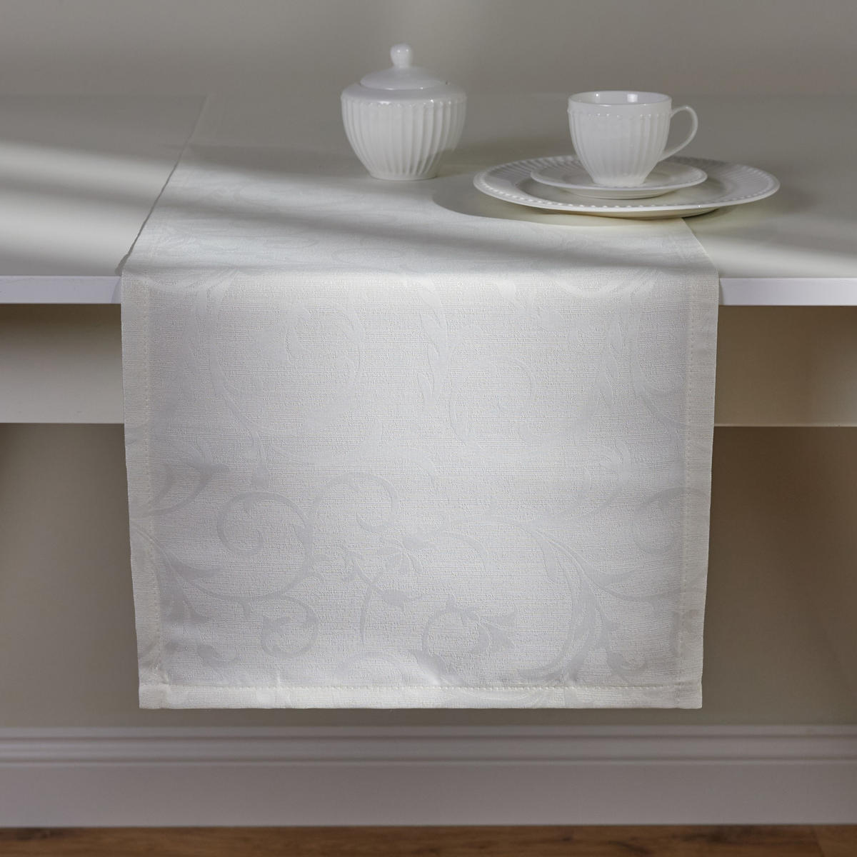 TISCHLÄUFER Avenis - Ecru, Textil (180/35/1cm) - home&you