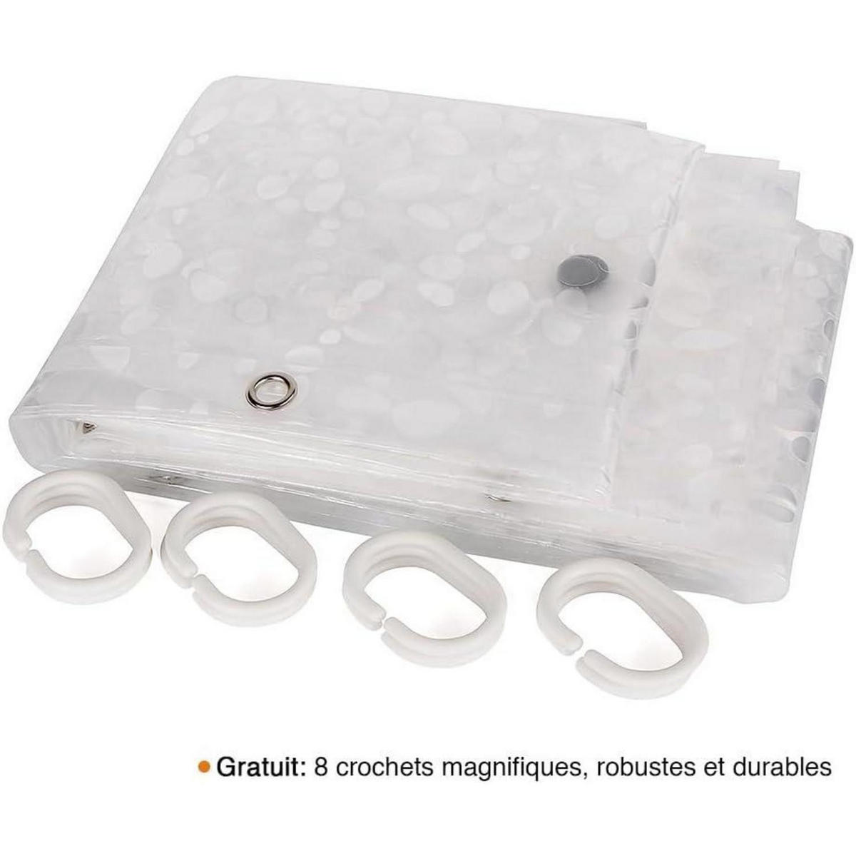 DUSCHVORHANG 120 x 200 cm Steinmuster Anti-Schimmel Wasserdicht - Multicolor, Kunststoff (120/200cm)