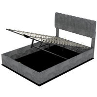 POLSTERBETT 140/200 cm DE-33015 mit Gaslift-Stauraum Grau - Grau, Metall (140/200cm) - ComfortXL