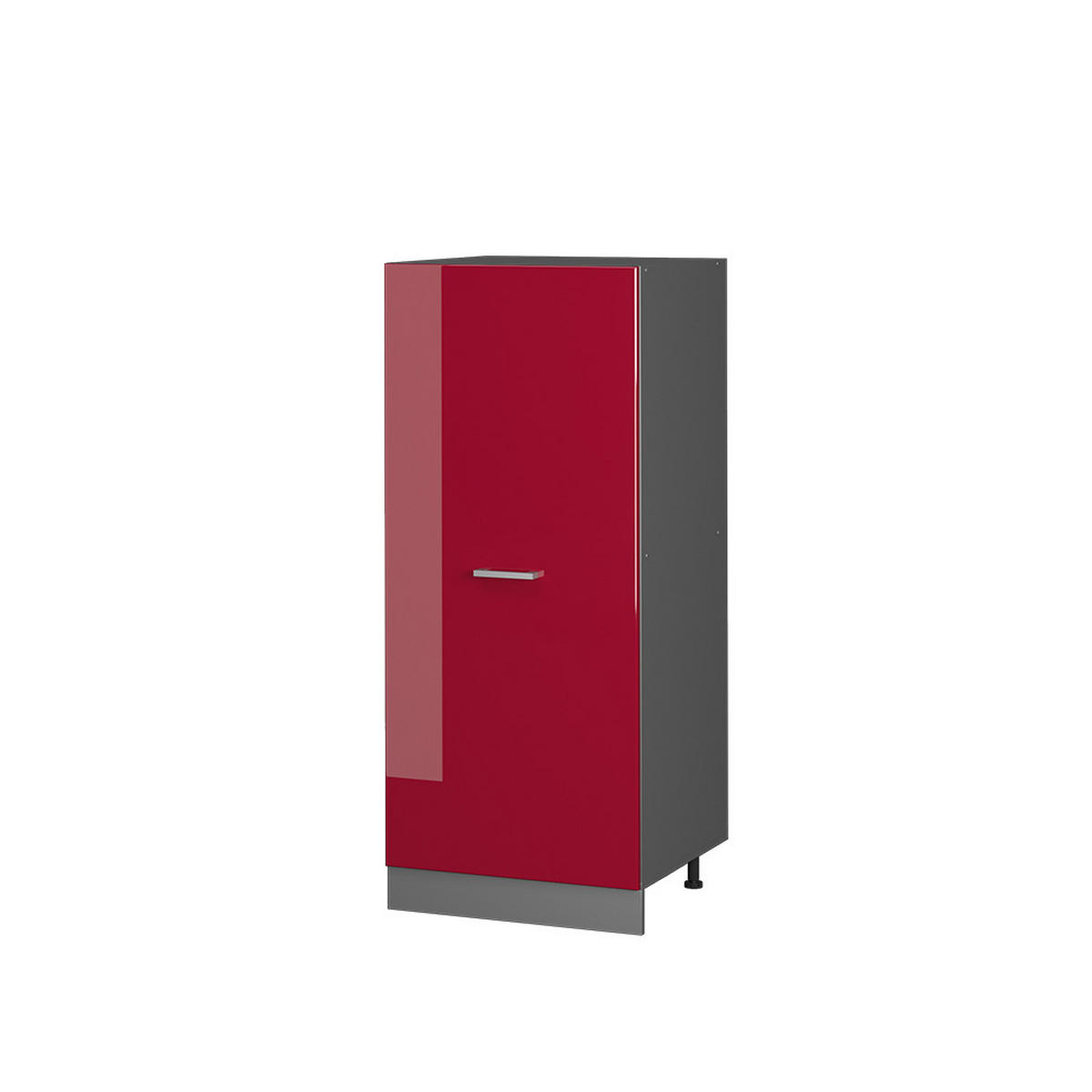 HOCHSCHRANK R-Line Rot Hochglanz 60 cm - Bordeaux/Anthrazit, Holzwerkstoff (60/143/57cm) - Vicco