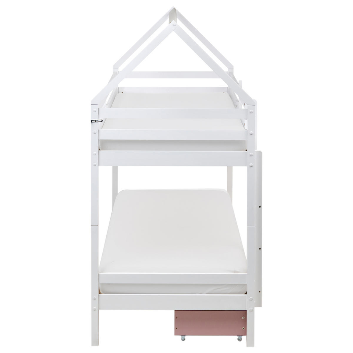 HOCHBETT 90/200 cm Weiß Ternas - Pink/Weiß, Holz (90/200cm) - Beliani