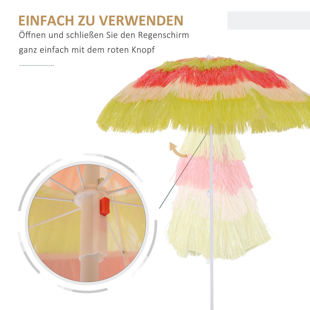 SONNENSCHIRM, Kunststoff, Bunt - Multicolor, Kunststoff (160/160cm) - Outsunny