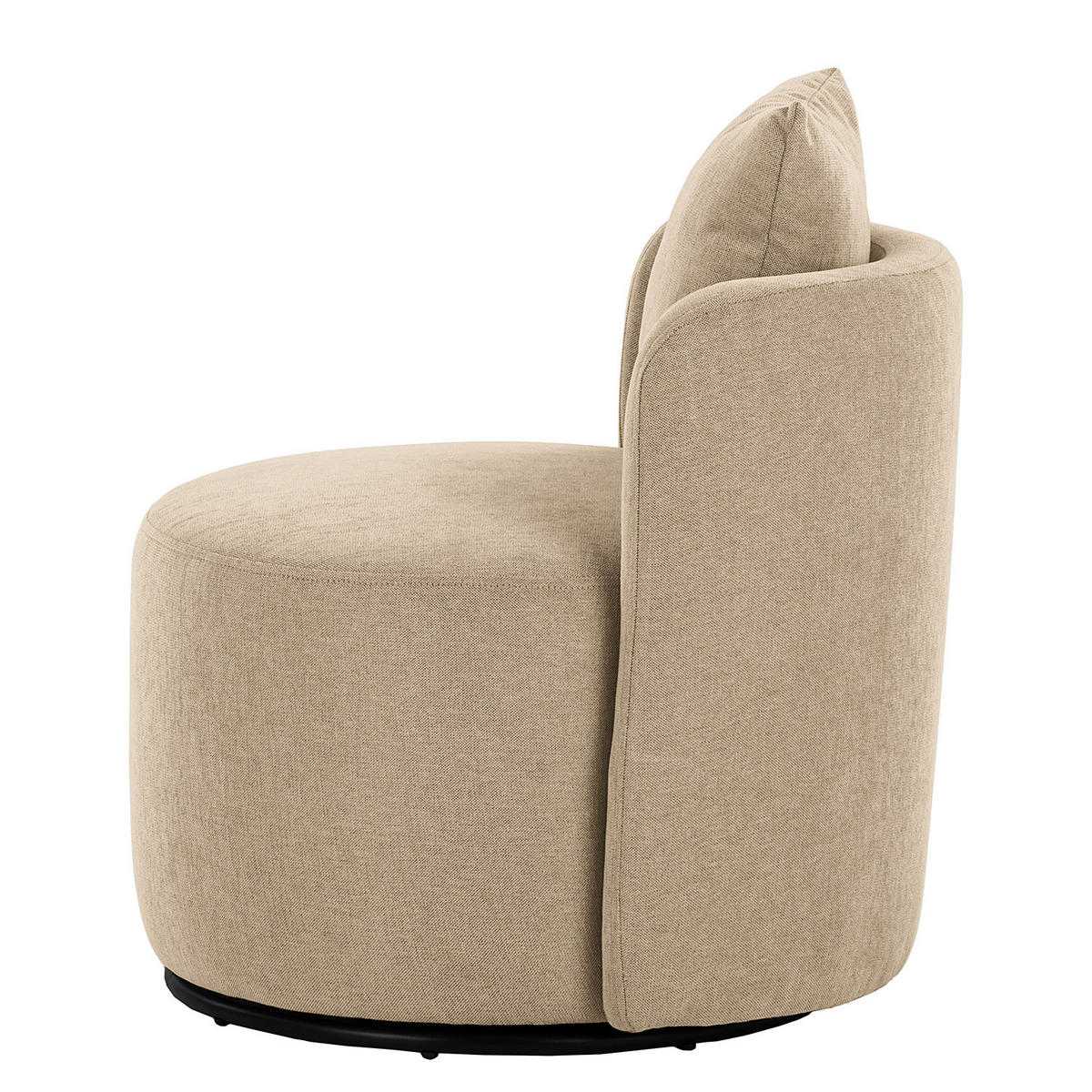 SESSEL - Sandfarben/Schwarz, Textil/Metall (73/67/75cm) - home24