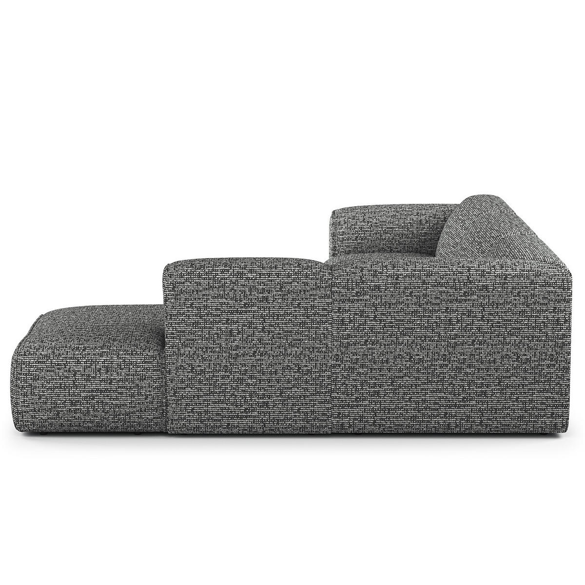 3-SITZER ECKSOFA mit Recamiere - Schwarz/Grau, Kunststoff/Textil (295/231cm) - home24