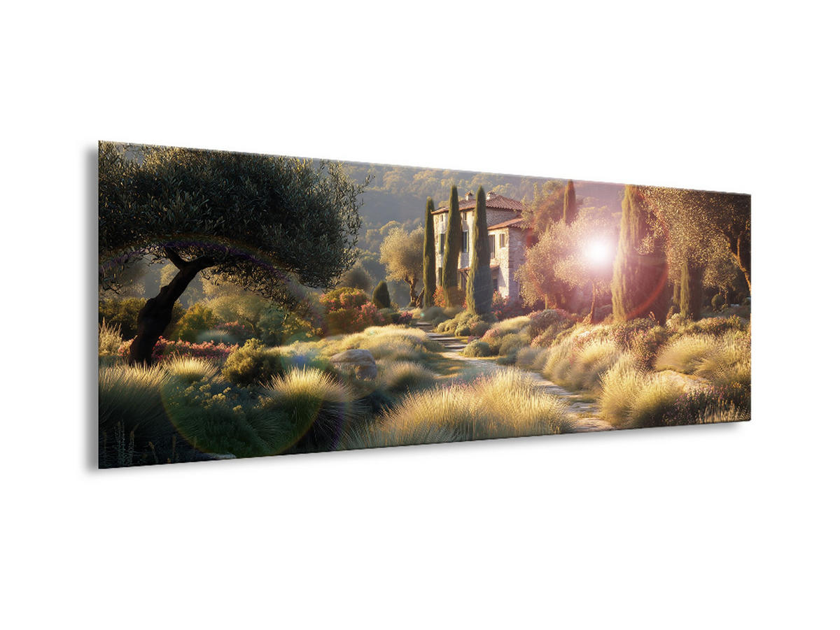 GLASBILD 30x80 cm Landschaft Toskana - Beige, Glas (80/30cm) - artissimo