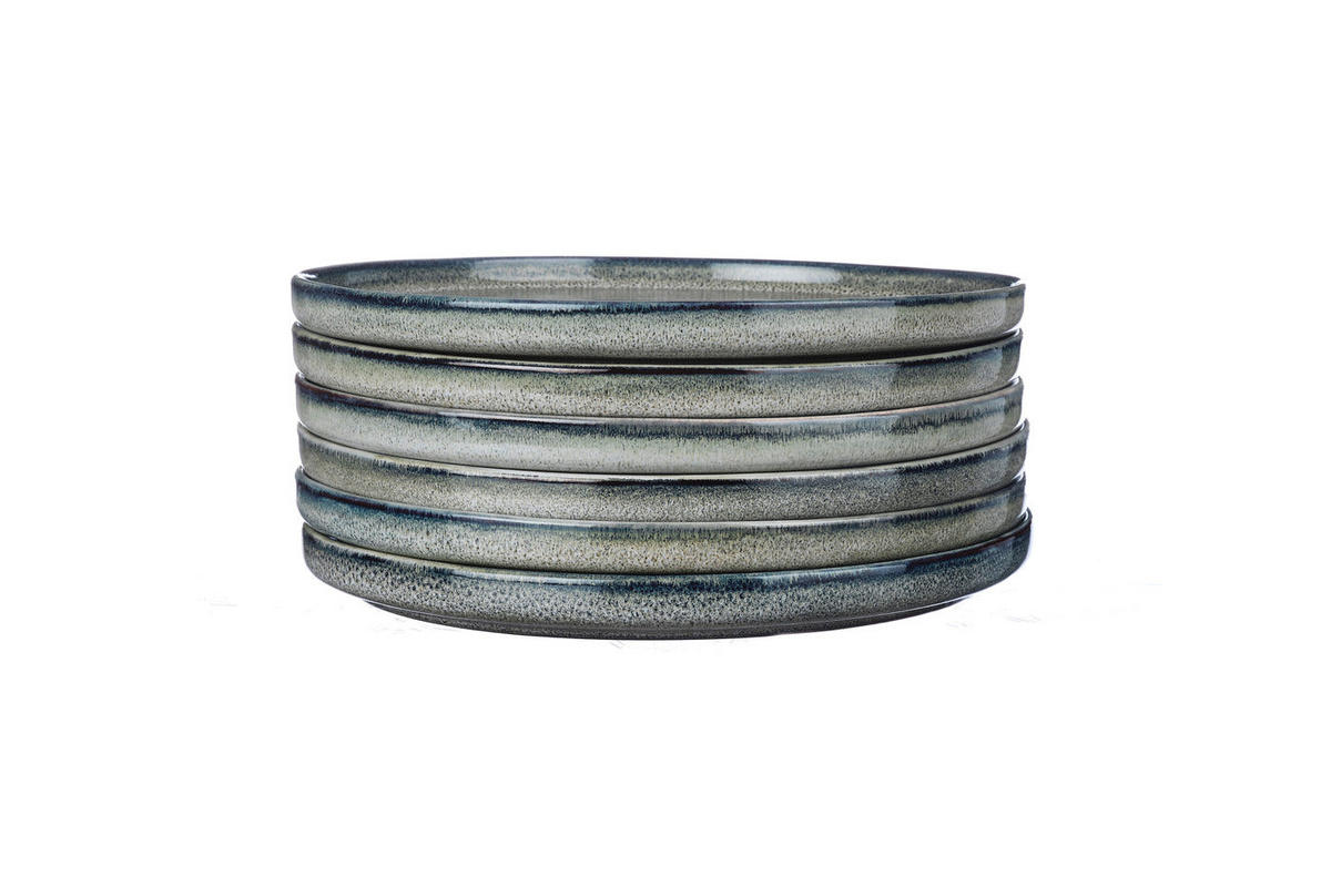 TELLER Zen Ø22cm - 6er-Set - Naturfarben - Grau, Keramik (22cm) - Björn