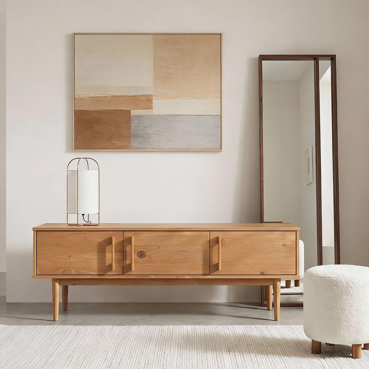 LOWBOARD TECCA Eiche - Eichefarben, Holz (145/48/41cm) - IDIMEX