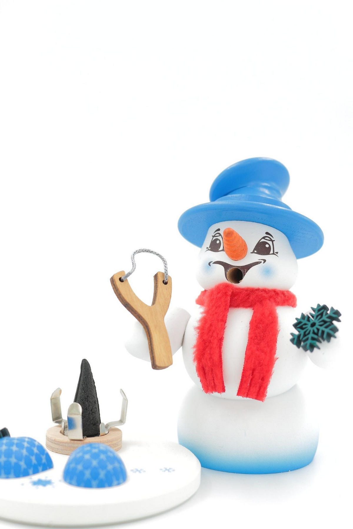 RAUCHFIGUR Scheemann Weiß Flockenwerfer 13 cm - Multicolor, Holz (10/13/0.1cm)