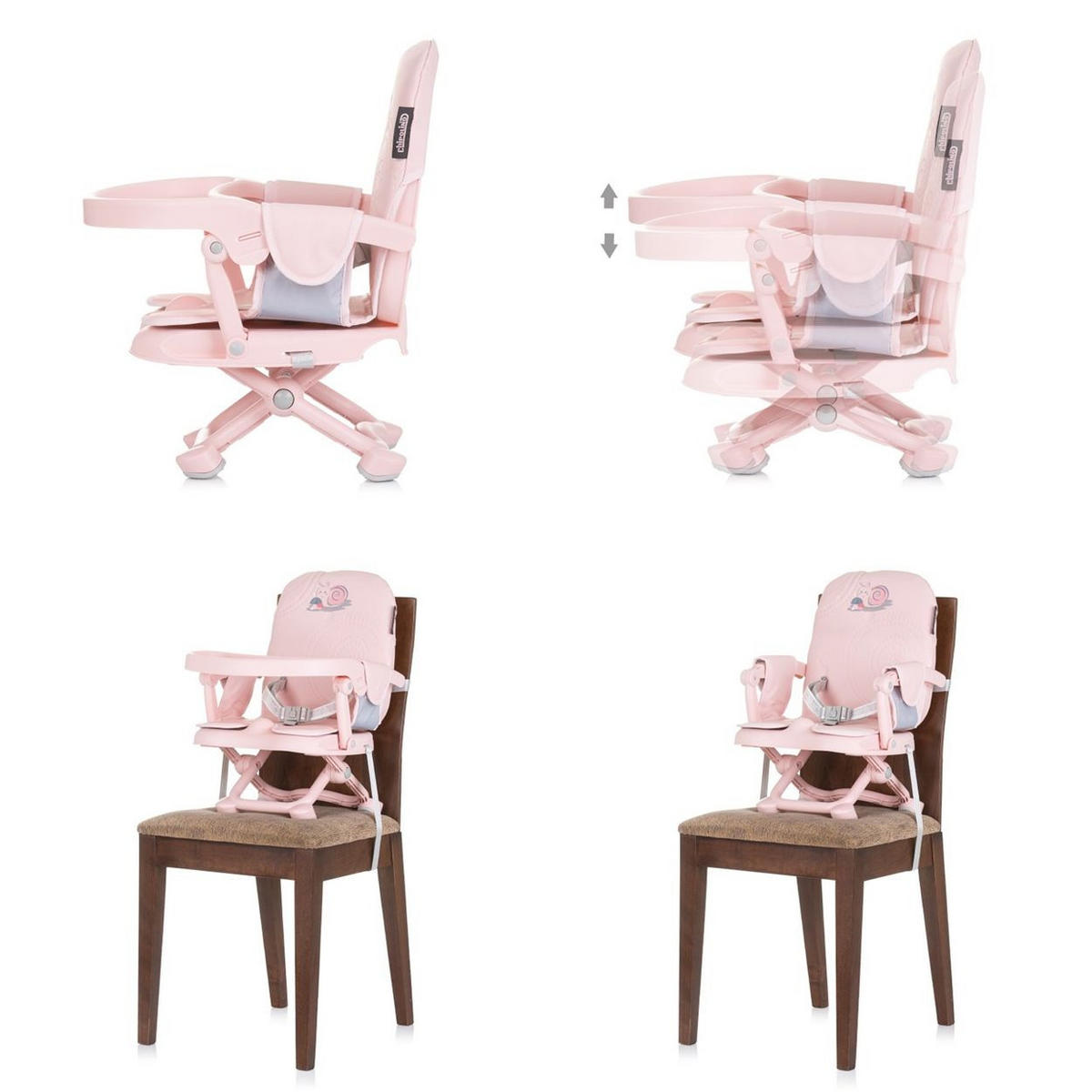 HOCHSTUHL Lollipop rosa Baby Sitzerhöhung Boostersitz Tisch abnehmbar klappbar - Rosa, Kunststoff (34/32/39cm) - Chipolino