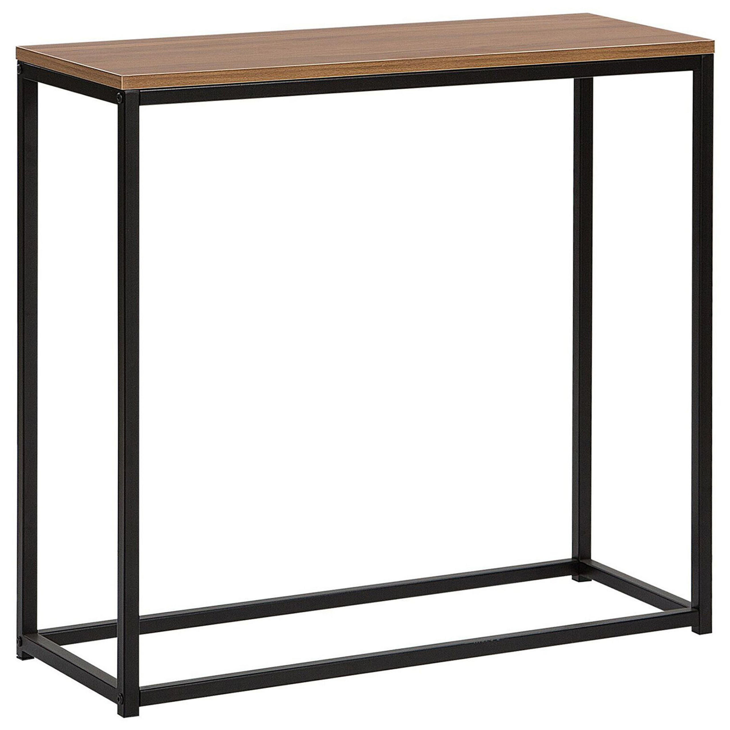 KONSOLENTISCH dunkler Holzfarbton/schwarz Delano - Dunkelbraun/Schwarz, Holzwerkstoff (30/80/76cm) - Beliani