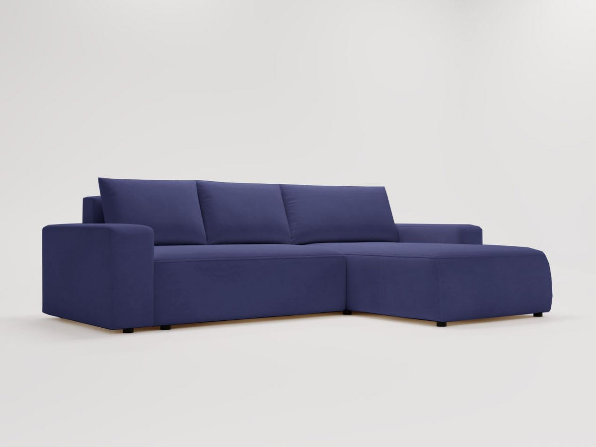 ECKSOFA Tazones Dunkelblau Rechts - Dunkelblau, Holz/Kunststoff (250/165cm) - Graingold