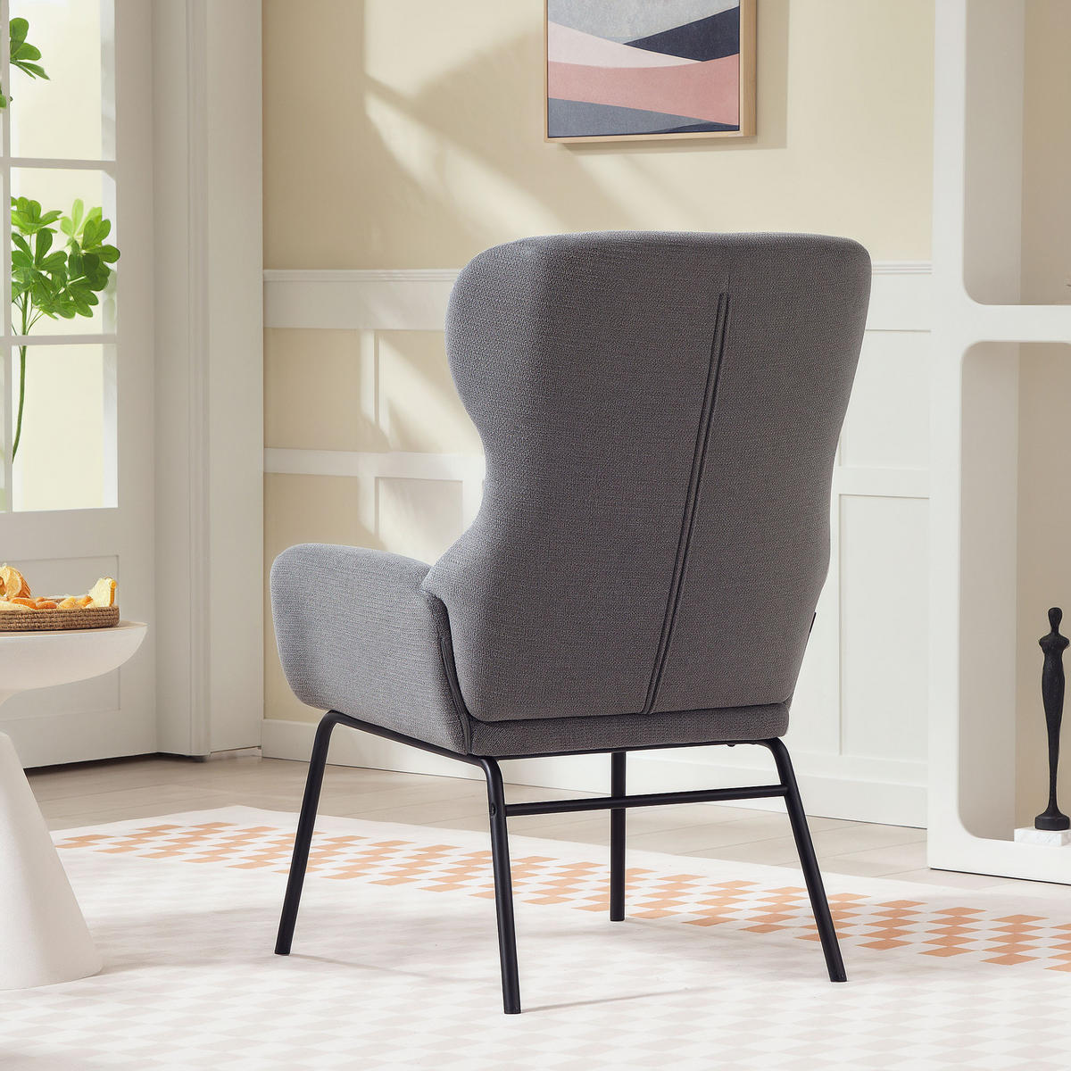 OHRENSESSEL Wohnzimmer Sessel Loungesessel Relaxsessel mit hoher Rückenlehne - Dunkelgrau, Textil (70/103.5/74.5cm) - HOMCOM