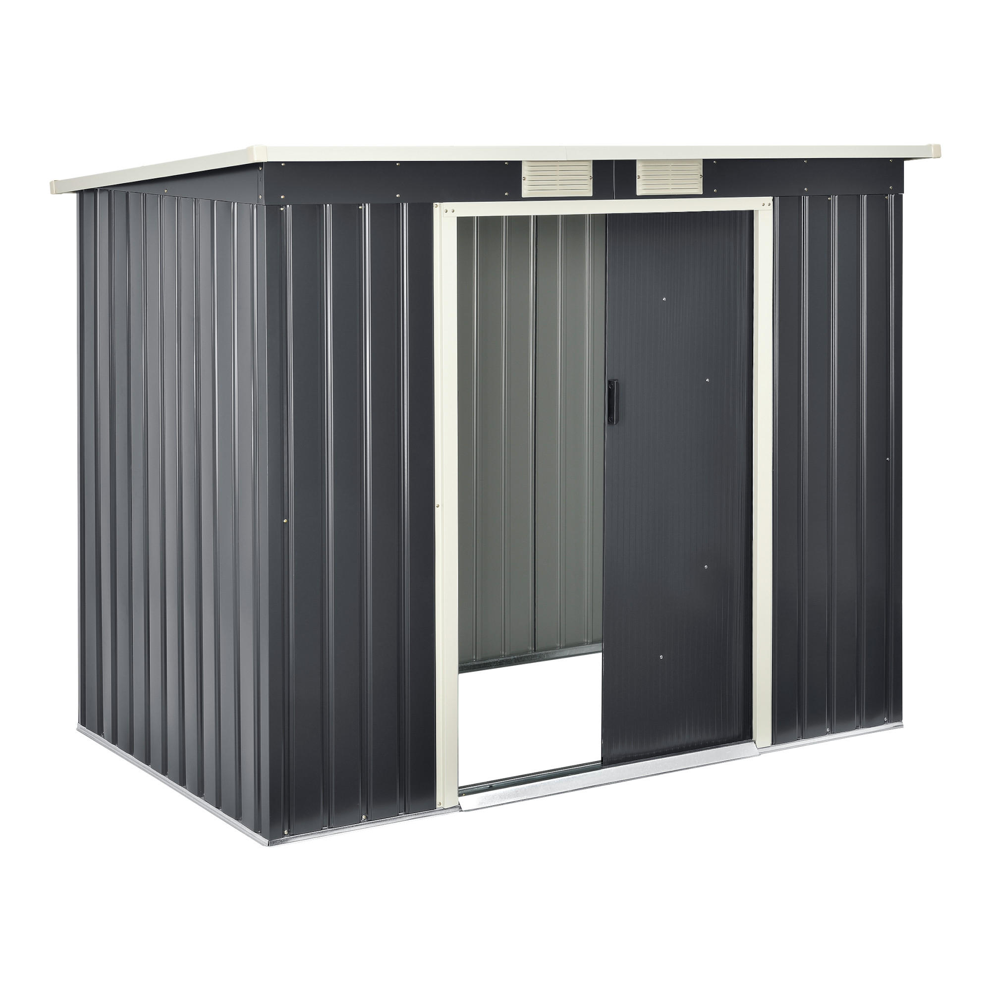 GARTENSCHUPPEN - Dunkelgrau, Metall (213/173/130cm) - [en.casa]