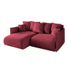 ECKSOFA mit Schlaffunktion und Bettkasten ONESK-L 208x165x40 Bordeauxrot Velours - Bordeaux, Holzwerkstoff/Kunststoff (208/165cm) - ALTDECOR