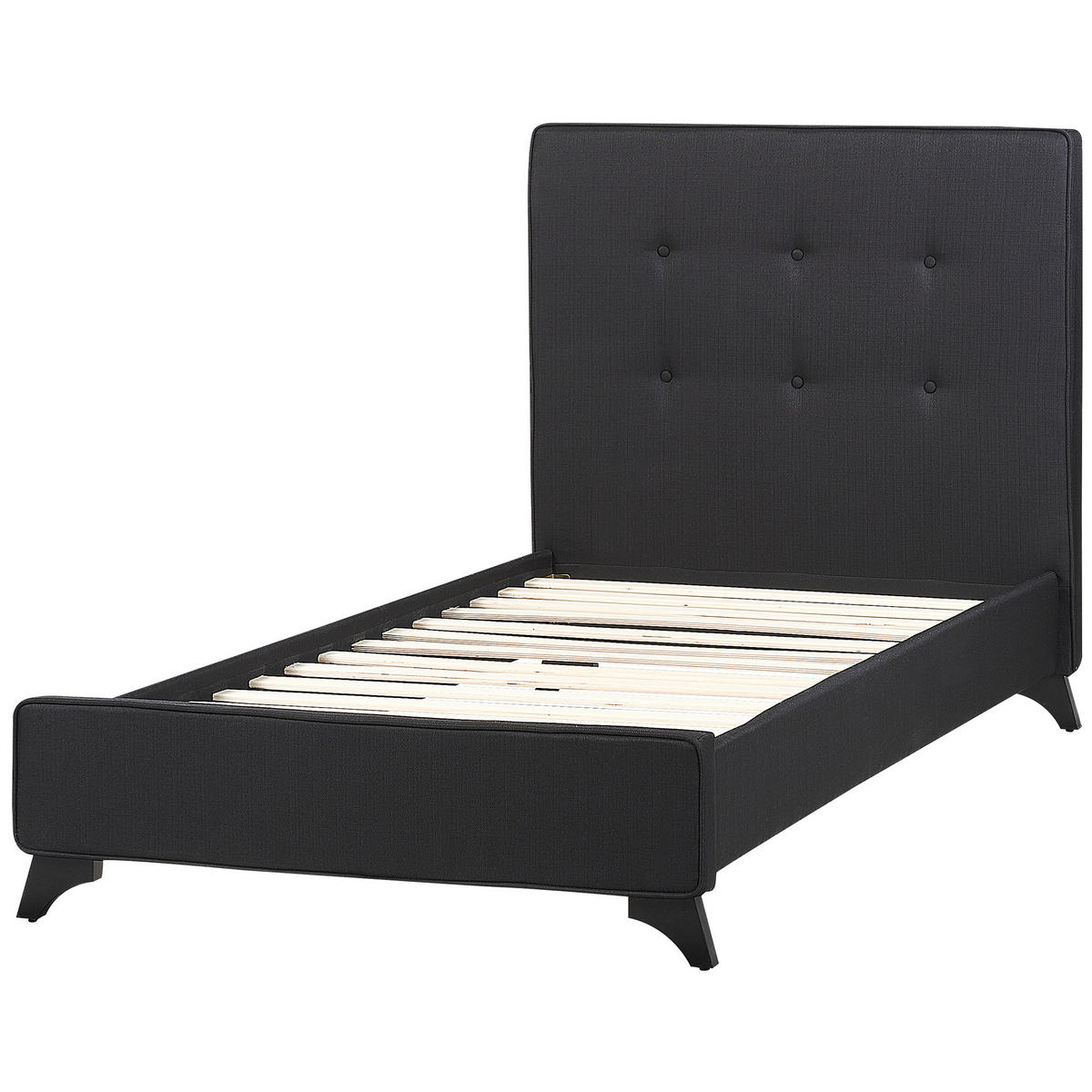 POLSTERBETT 90/200cm Schwarz Ambassador - Schwarz, Textil (90/200cm) - Beliani