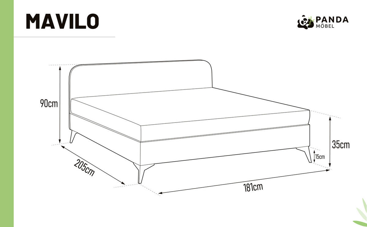 POLSTERBETT Mavilo 180 x 200 cm mit Bettkasten und Lattenrost federkernmatratze 18cm - dunkelgrau - Dunkelgrau, Holz (180/200cm) - Panda Möbel