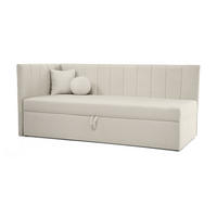 SCHLAFSOFA Rafi, Eckbett mit Bettkasten, 90x200 cm, Beige - Beige, Textil (209/94/102cm) - Beautysofa