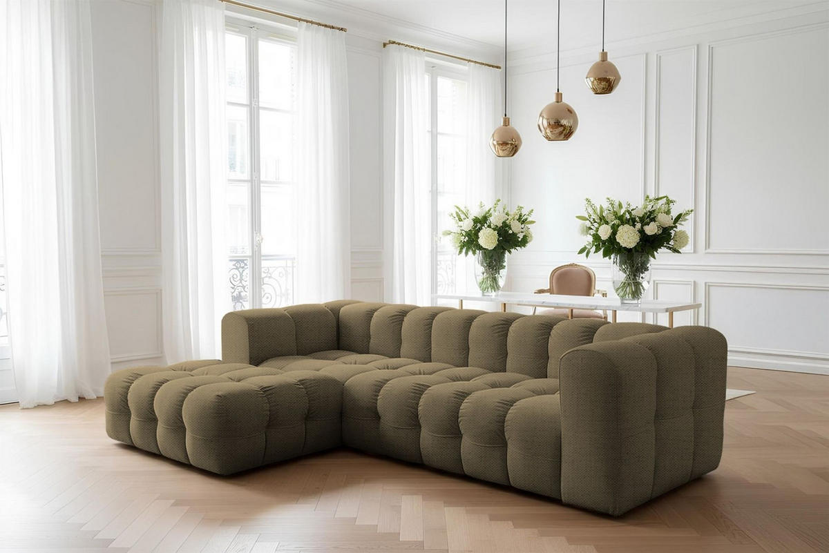 ECKSOFA Solvie In Moly - Grün, Holzwerkstoff/Textil (193/290cm) - Fun Möbel