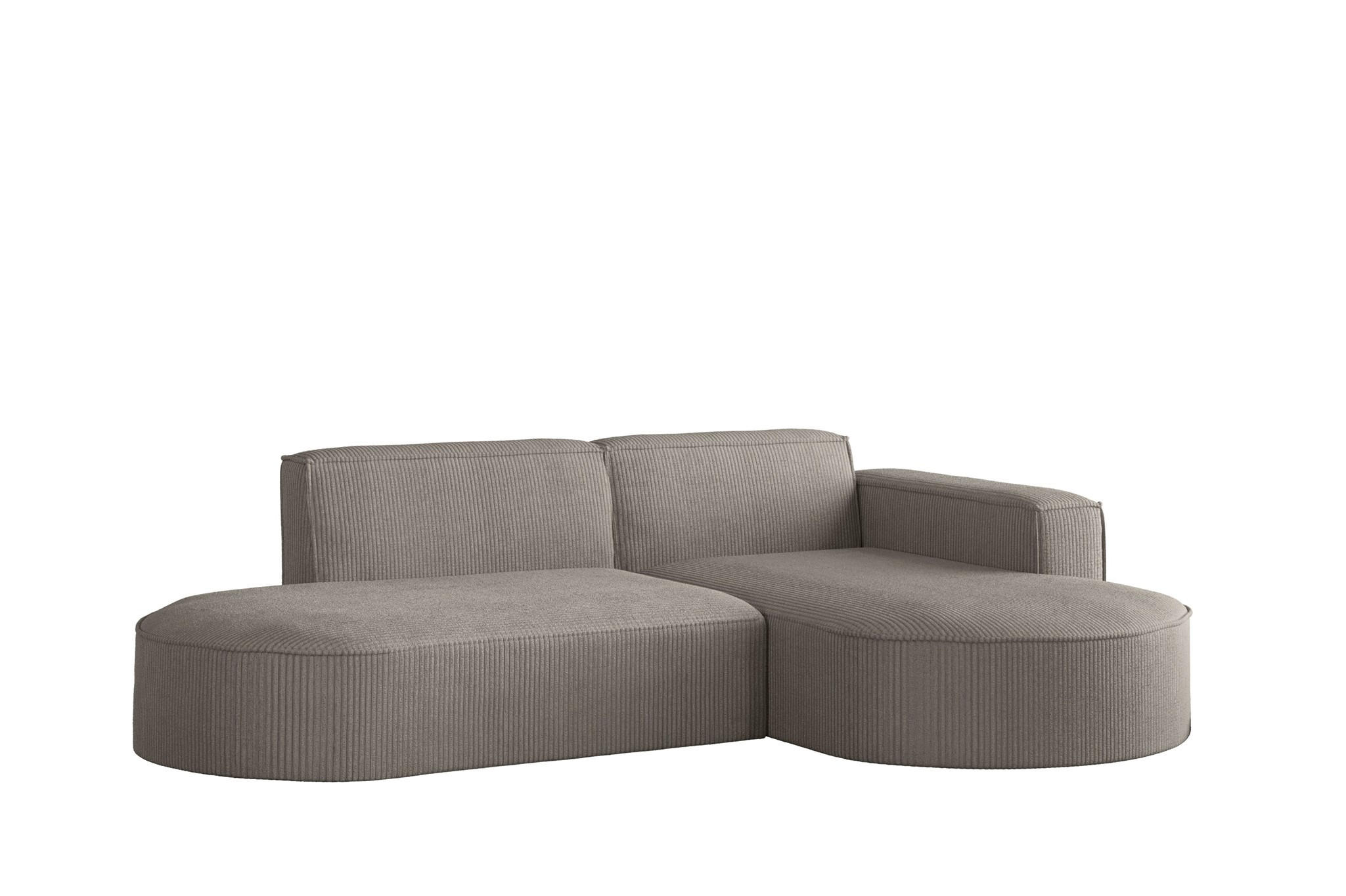 ECKSOFA Palma Xs In Scala - Grau, Holzwerkstoff/Textil (236/165cm) - Fun Möbel