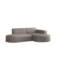 ECKSOFA Palma Xs In Scala - Grau, Holzwerkstoff/Textil (236/165cm) - Fun Möbel