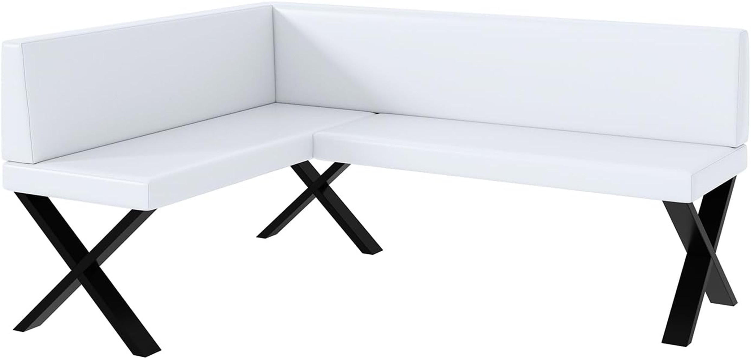 Meblini Eckbank Weiß 168x128 cm