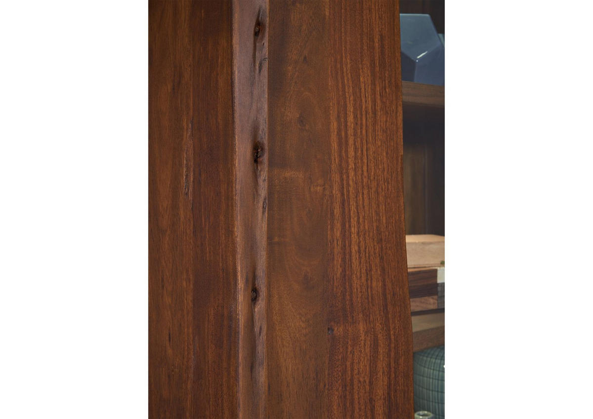 VITRINE Akazie 81x45x204 braun lackiert PURE ACACIA #207 - Braun, Holz (81/204/45cm) - Massivmoebel24
