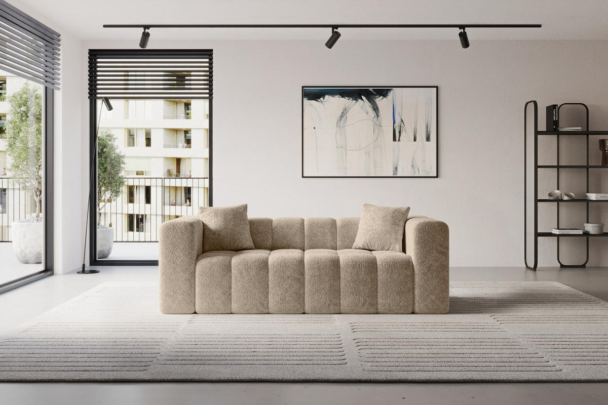 POHOVKA 2-MÍSTNÁ DONY-2 232x90x71 cm Hnědá Žinylka - černá/koňaková, kompozitní dřevo/textil (232/71/90cm) - ALTDECOR