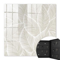 SCHLÜSSELBOX Schwarz 30x30 cm- Türöffnung nach rechts - Friedliche Blätter - Beige, Metall (30/30/5cm) - TULUP
