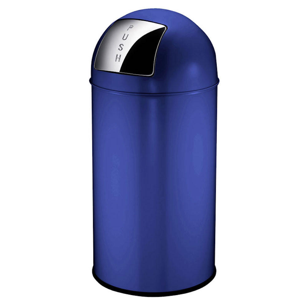 MÜLLEIMER Mit Pushdeckel & Inneneimer Aus Metall 40 Liter 74 x 34 x 34 cm Blau - Blau, Metall (34/74/34cm) - PROREGAL