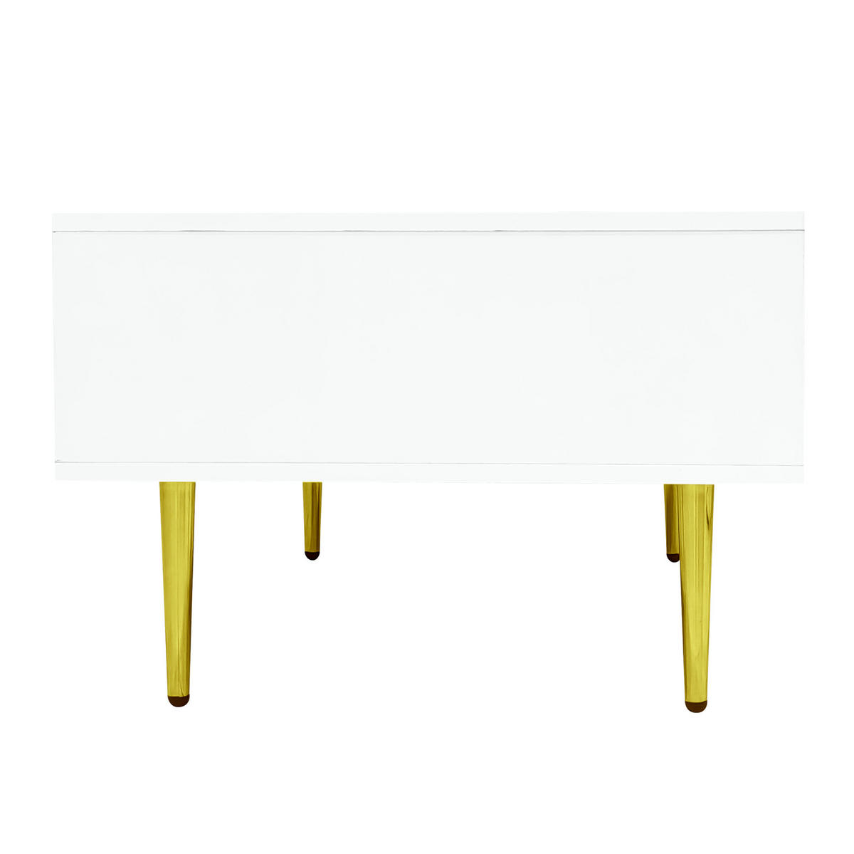 COUCHTISCH 100/60/41.5 cm Weiß Hochglanz aus MDF mit 2 Schubladen - Weiß, Holzwerkstoff (100/60/41.5cm) - OKMYHOME