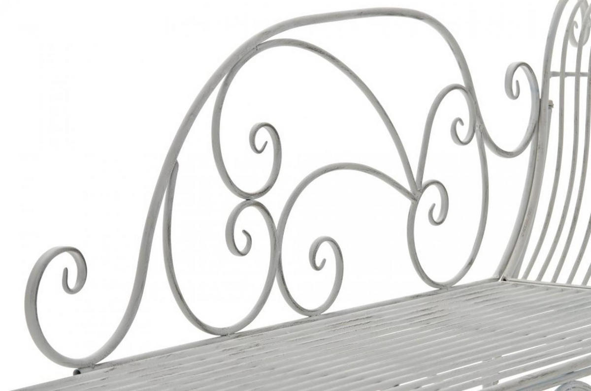GARTENLIEGE Metall antik weiß - Weiß, Metall (156/78/46cm) - CLP
