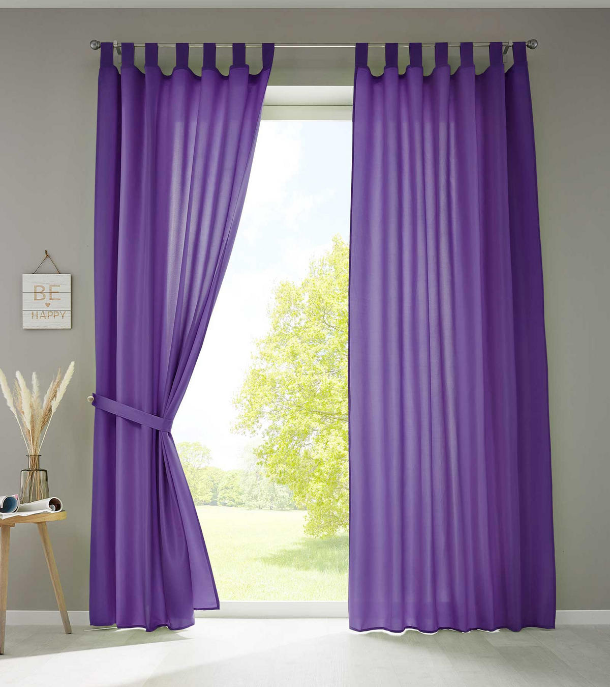 VORHANG 2ER SET POTSDAM HxB 245x140 cm Lila - Lila, Textil (140/245cm) - Gardinenbox