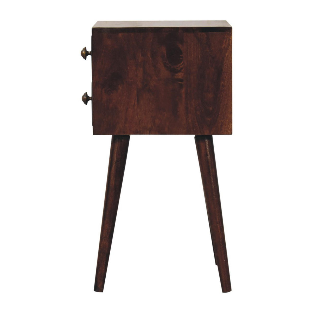 NACHTTISCH California Walnuss-Finish, 2 Schubladen, Dunkelbraun - Dunkelbraun, Holz (30/57/30cm) - Artisan Furniture