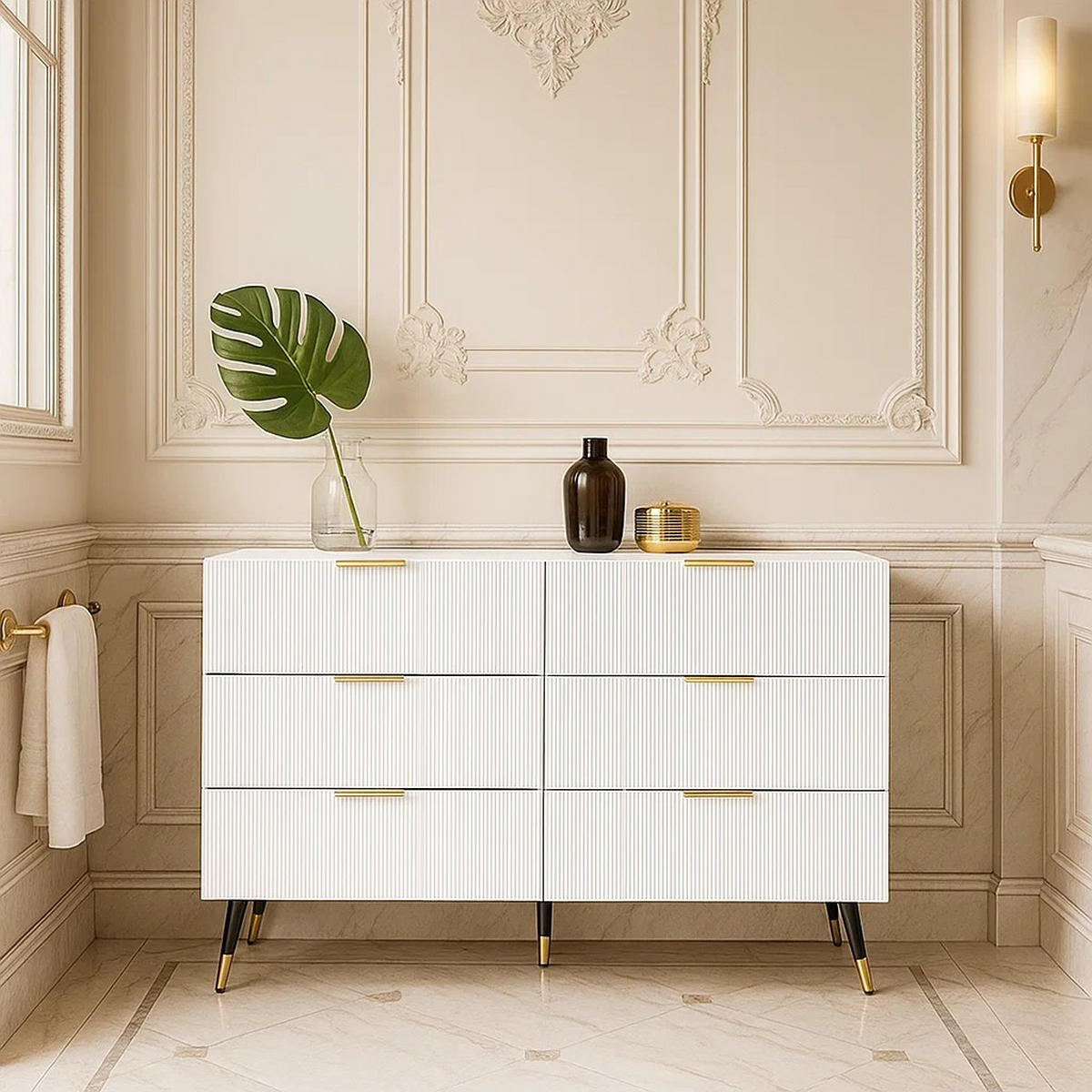 SIDEBOARD Weiß 120/40/77 cm - Weiß, Holzwerkstoff (40/77/120cm) - Urban Meuble