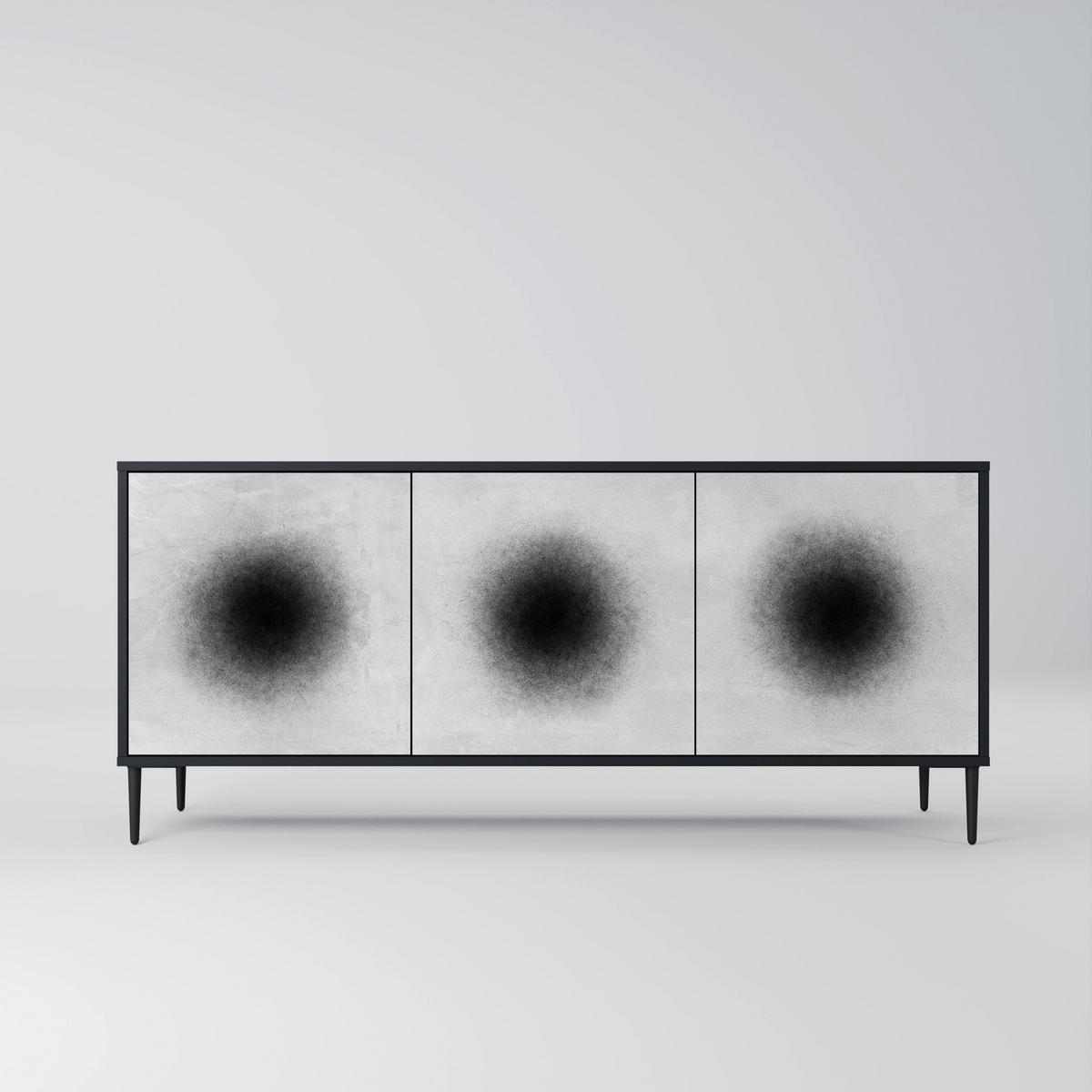 SIDEBOARD BLACK HOLE, Eicheneffekt, 164,5x42x77,5 cm, 3 Türen - Eichefarben/Buchefarben, Holzwerkstoff/Buchenholz (164.5/77.5/42cm) - SpaceRebels
