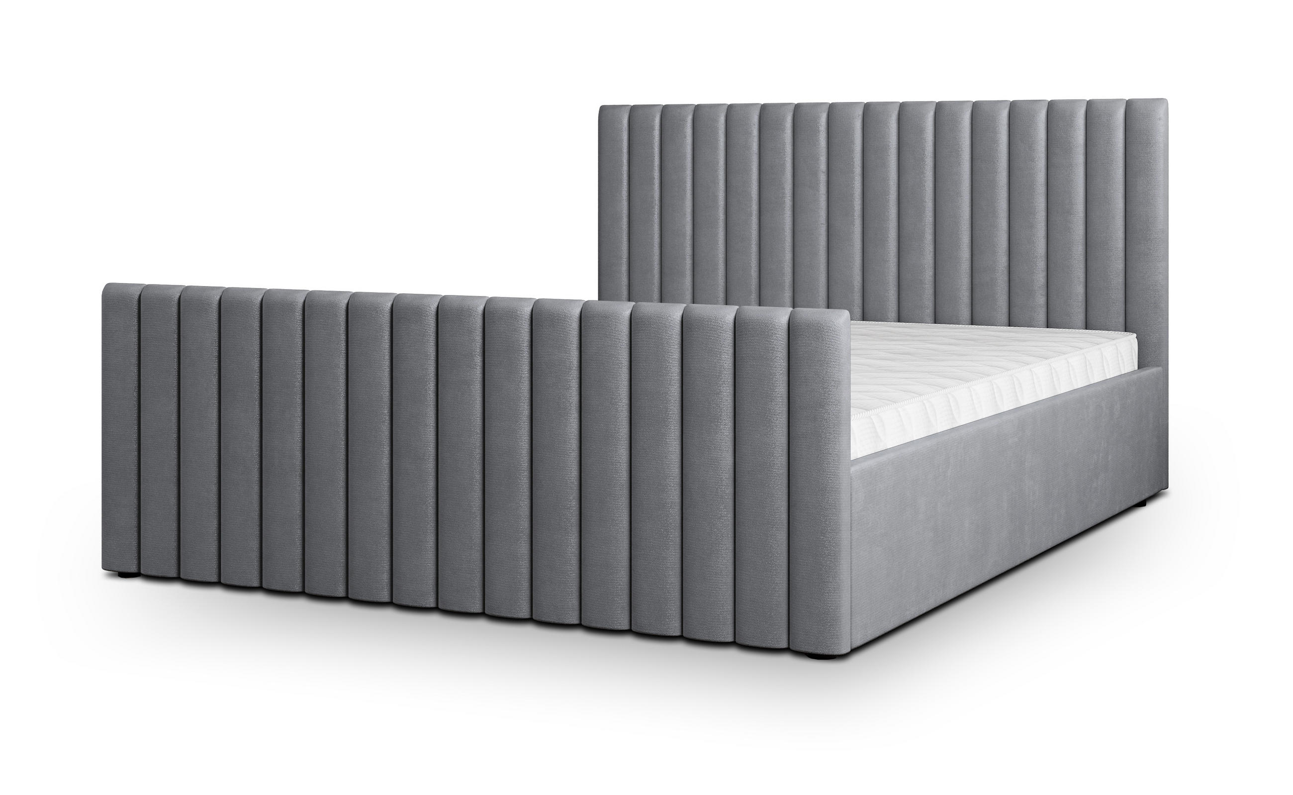 POLSTERBETT CANOVA 140x200 cm mit Bettkästen - Grau - Grau, Holz (140/200cm) - MASSENO
