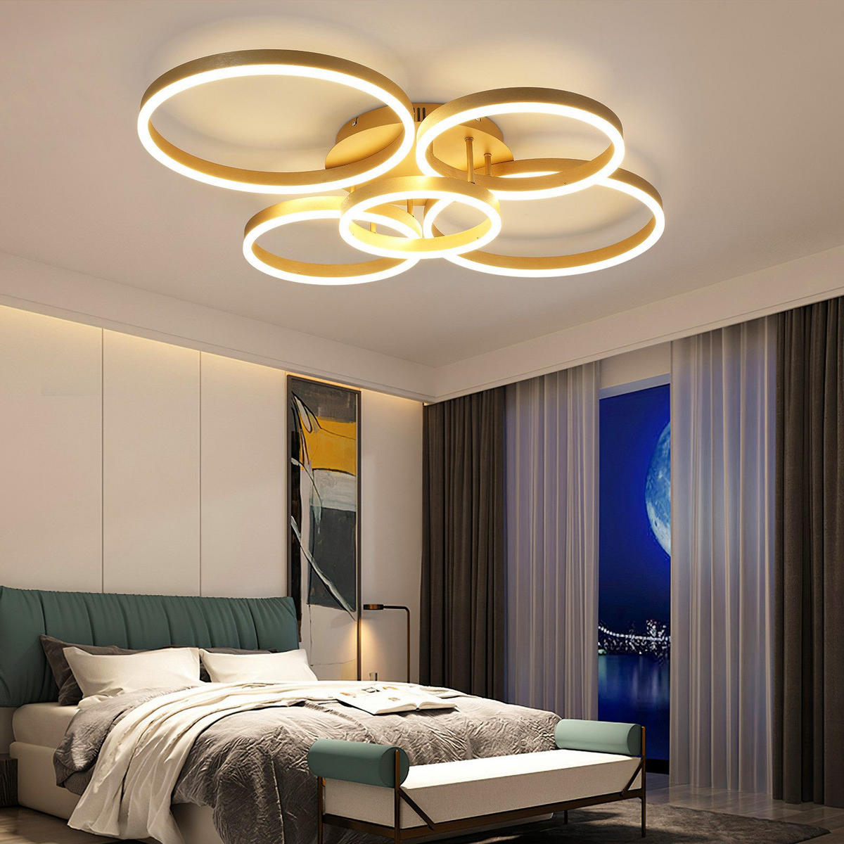 LED-DECKENLEUCHTE Lidbeck 75/94/15.5cm - Goldfarben, Metall (94/75/15.5cm) - Nettlife