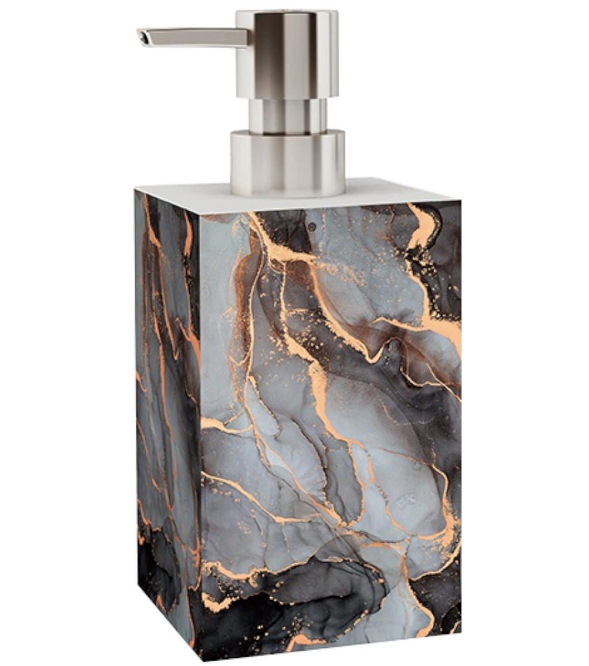 SEIFENSPENDER Marmor Abstrakt - Goldfarben/Braun, Kunststoff (7/12/7cm) - Sanilo