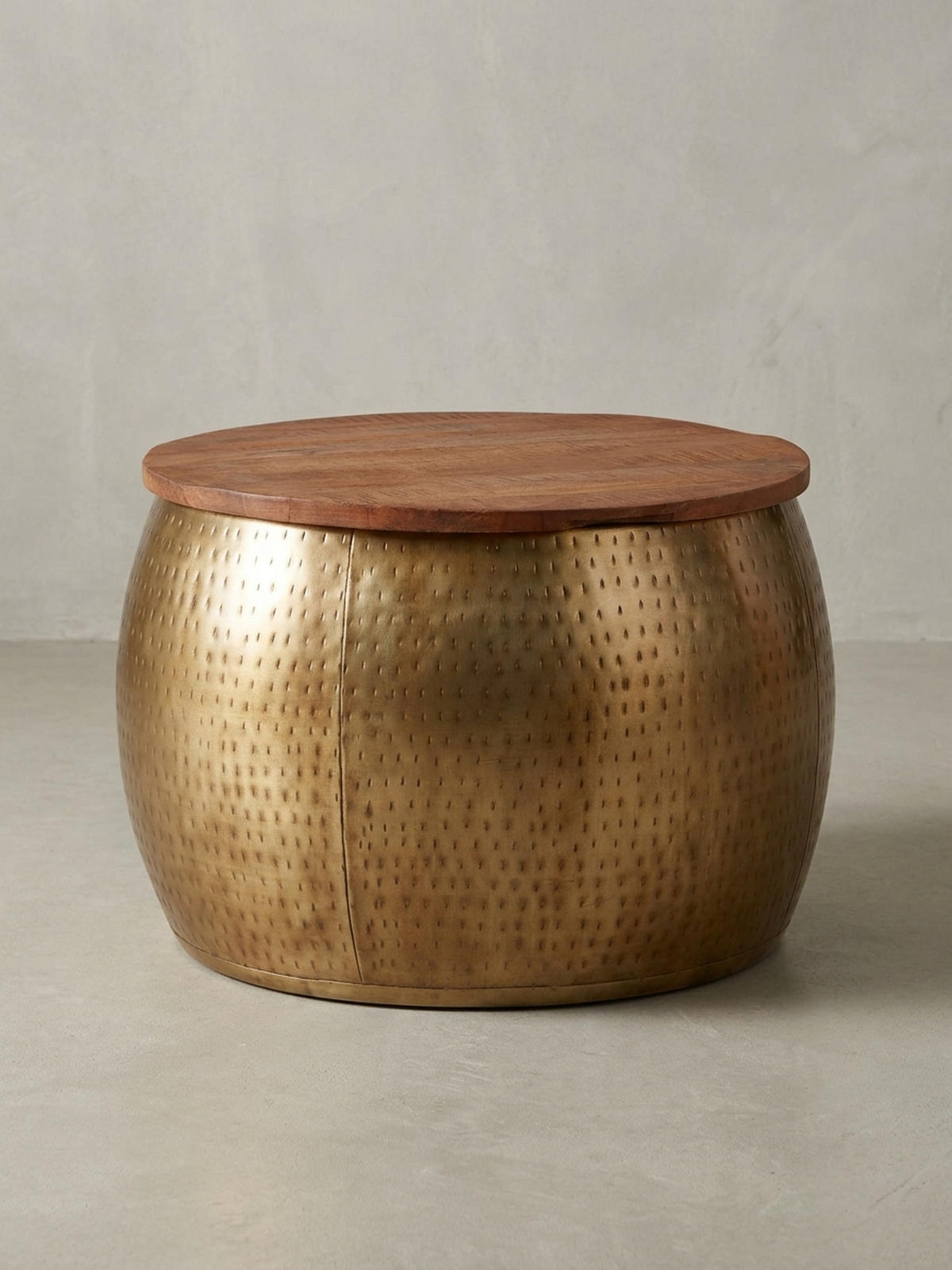 COUCHTISCH Massivholz Braun Gold, Modernes Design, Stauraum, Modell Aurora - Goldfarben, Holz/Metall (60/60/40cm) - KADIMA DESIGN