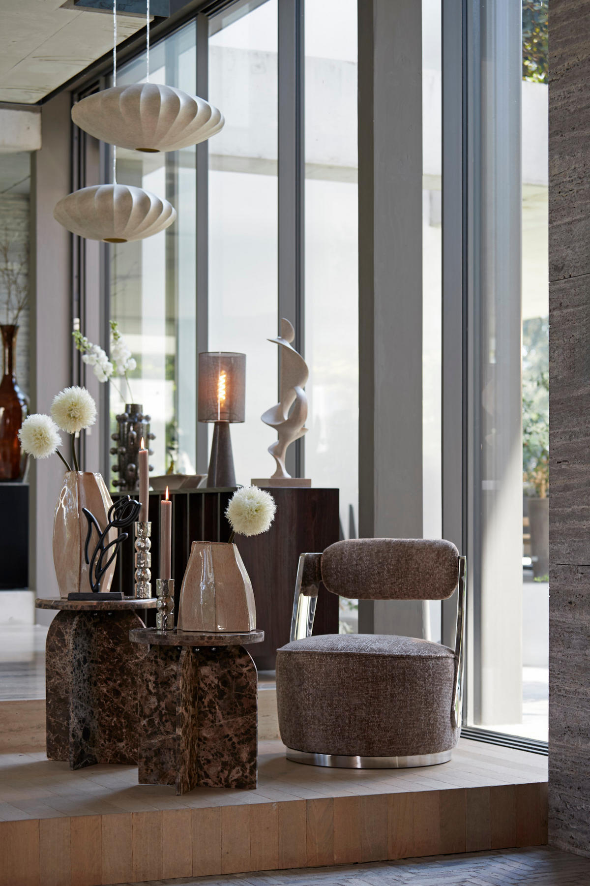 SESSEL Kemena Grau 68/65/77 cm - Grau, Textil (68/77/65cm) - Light & Living