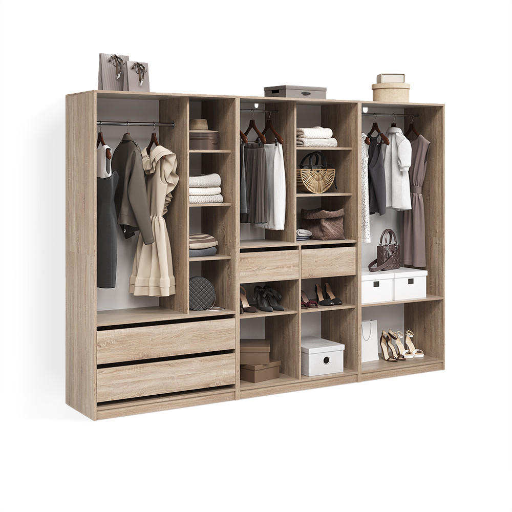 ŠATNÍ SKŘÍŇ Trento Sonoma Sada 3 kusů - Sonoma dub, kompozitní dřevo (100/200/50cm) - Livinity®