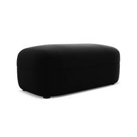 POUF Samt Stoff Schwarz - Schwarz, Kunststoff/Textil (92/40/48cm) - Makamii