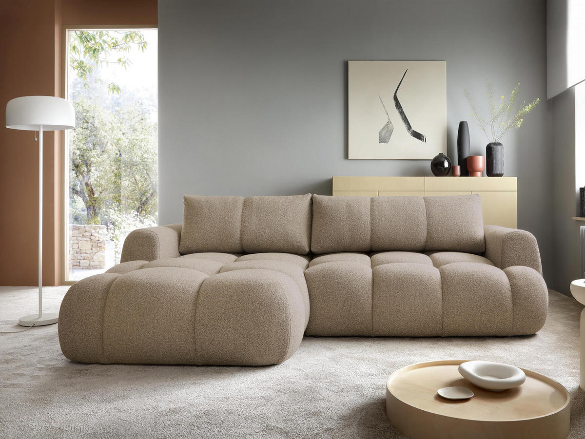 ECKSOFA Mitto, Seite: Links - Schwarz/Braun, Holz/Kunststoff (270/173cm) - MIRJAN24