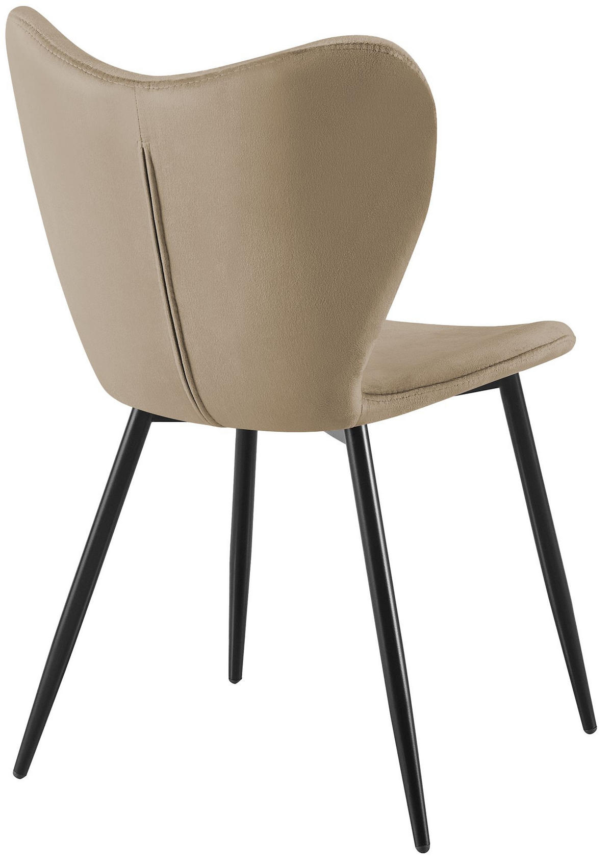 ESSZIMMERSTUHL 2 Samt Taupe - Taupe/Schwarz, Textil/Metall (50/80/58cm) - CLP