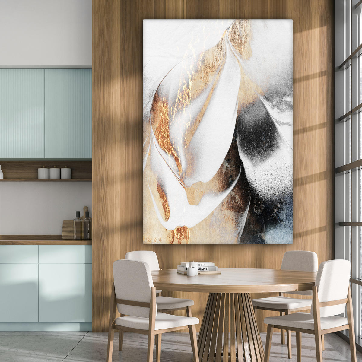 SLIKA NA PLATNU Luksuz 90x140 cm - zlate barve, tekstil (90/140cm) - MuchoWow