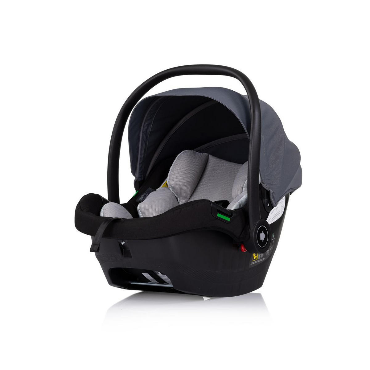 BABYSCHALE i-Size Duo Smart grau dunkelgrau Gruppe 0+, Kissen, verstellbare Kopfstütze - Silberfarben, Kunststoff (40/58/66cm) - Chipolino